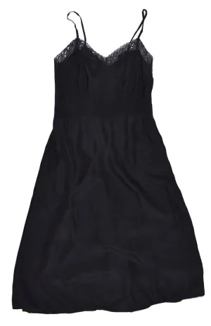 1950s Black Butterfly Lace Full Slip