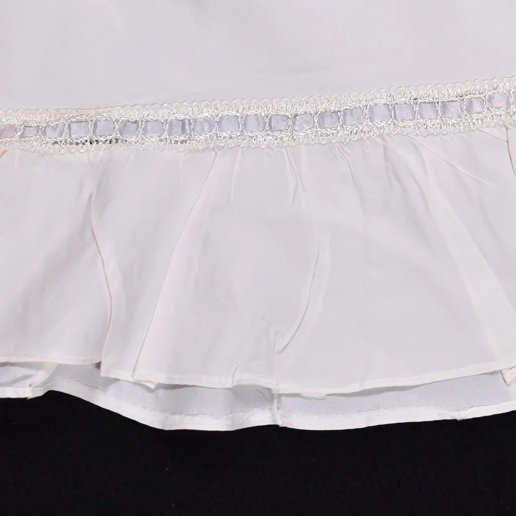 1950s Off White Ribbon Flounce Hem Half Slip W22-28