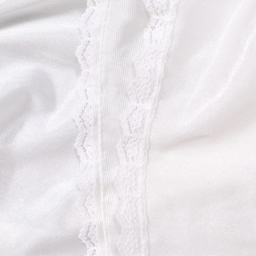 1970s Long Off White Half Slip