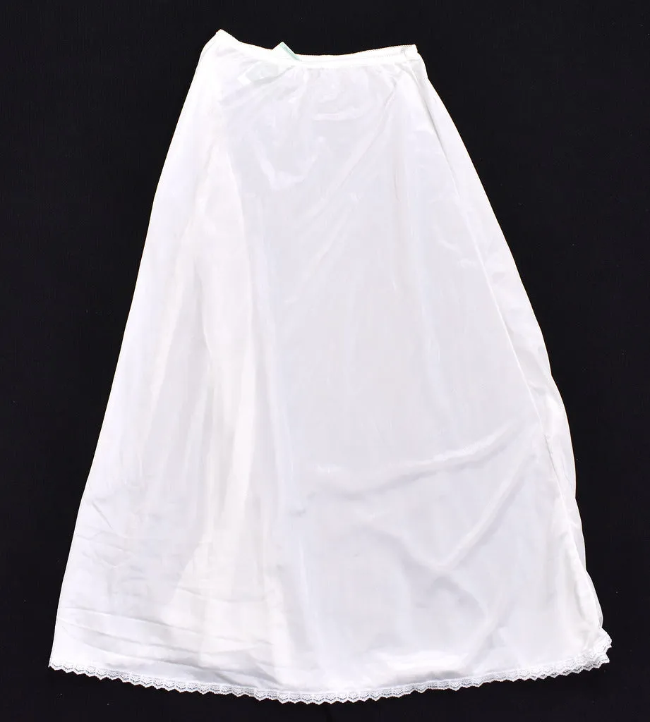 1970s Long Off White Half Slip