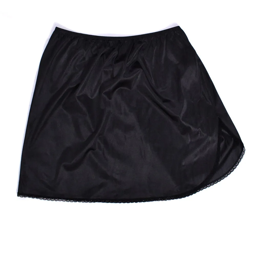 1980s Mini Black Half Slip W28-40