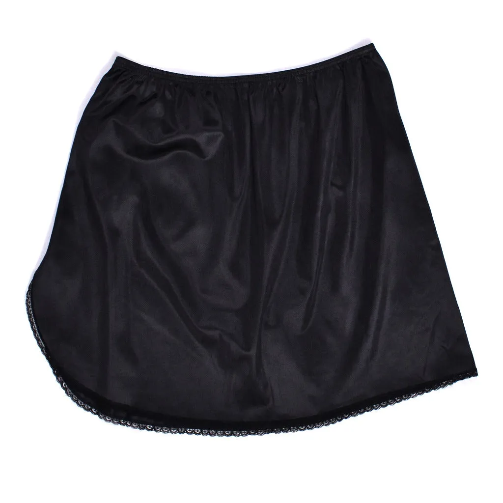 1980s Mini Black Half Slip W28-40