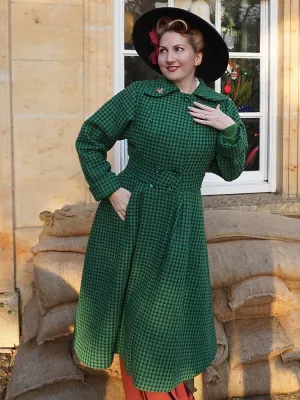 5th Avenue Coat - Green and Black Houndstooth ONLY SIZE M LEFT