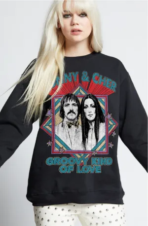 730 Sonny & Cher Fitted Sweatshirt: Black