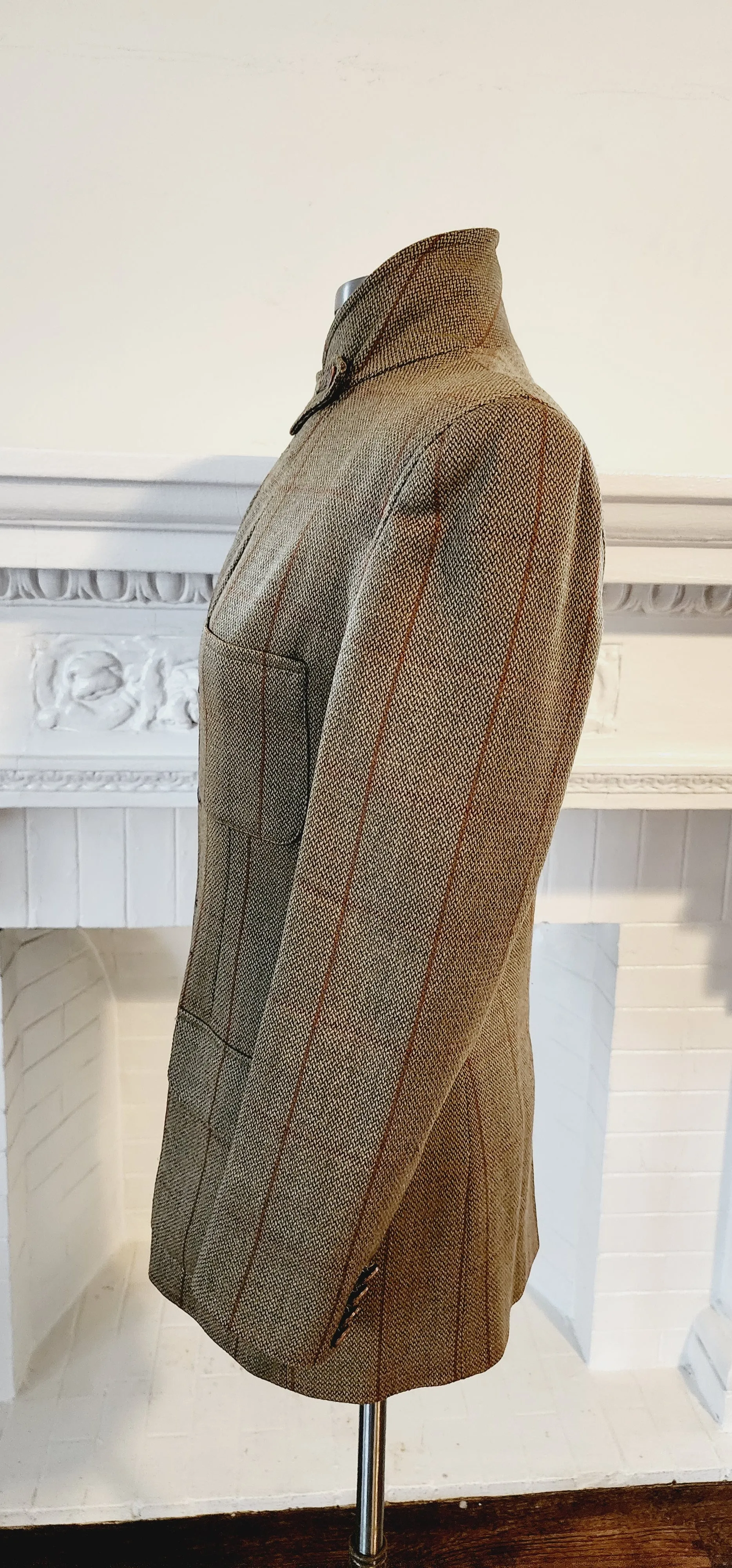 80s Brown Plaid Wool Blazer by Country Shop  / S M