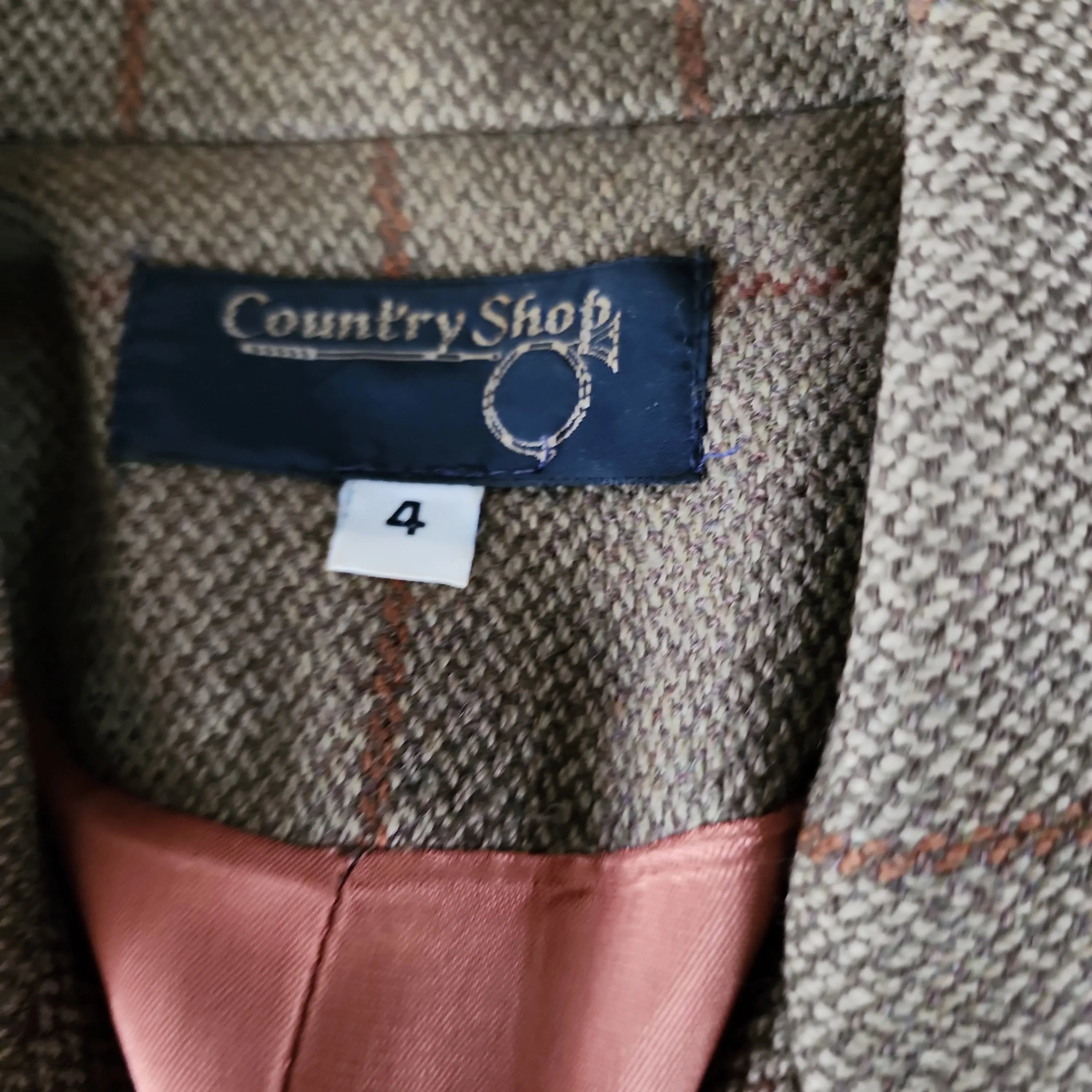 80s Brown Plaid Wool Blazer by Country Shop  / S M