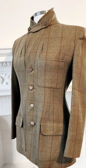 80s Brown Plaid Wool Blazer by Country Shop  / S M