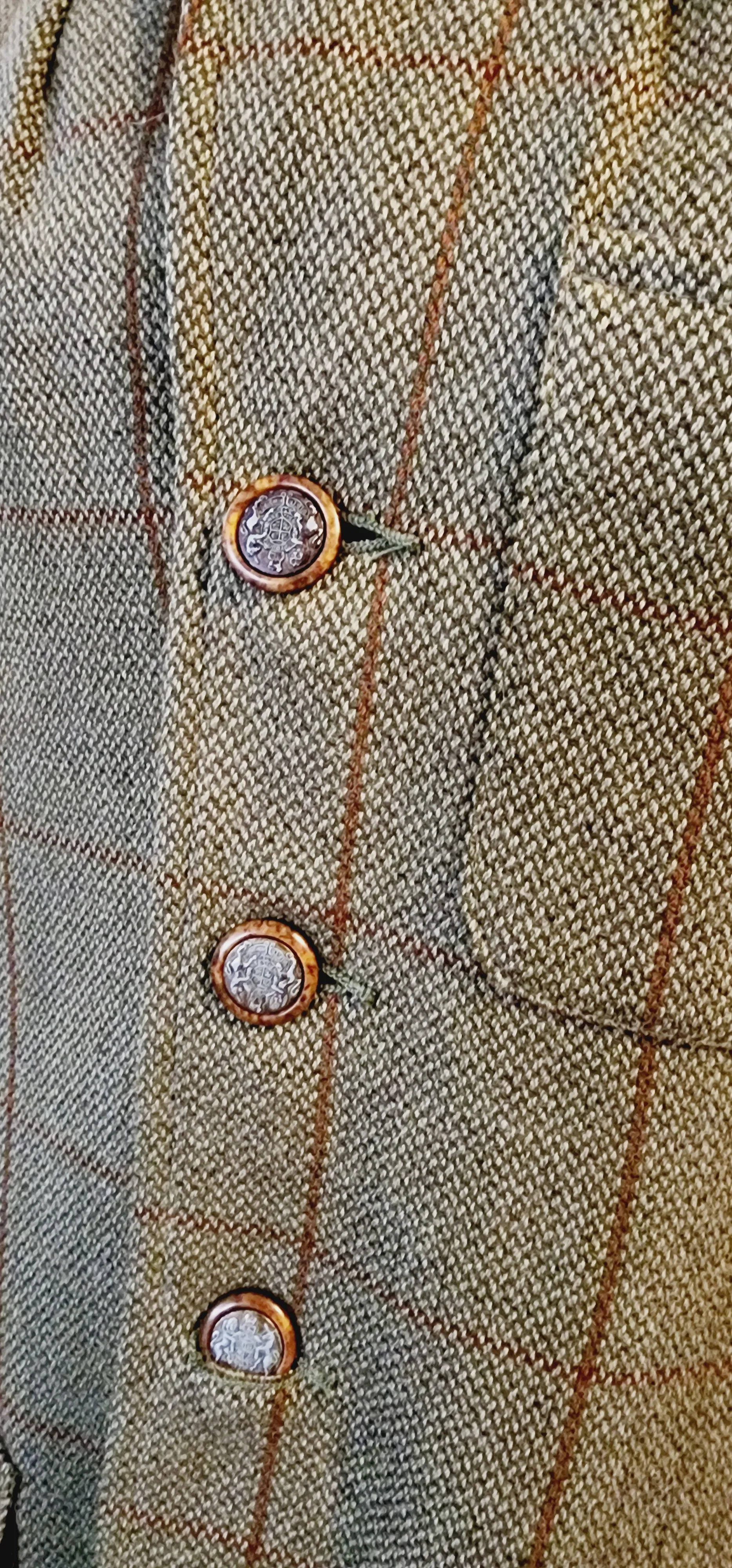 80s Brown Plaid Wool Blazer by Country Shop  / S M