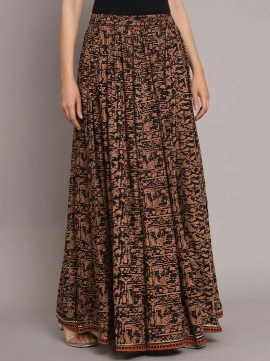 Abstract Printed Maxi Skirts