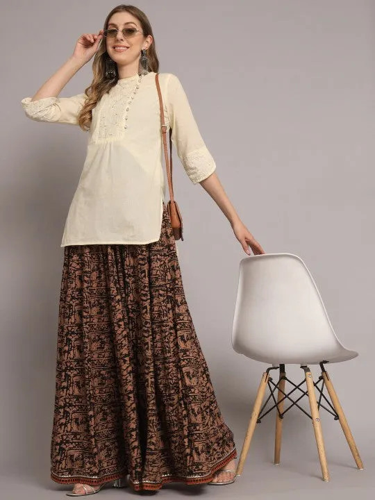 Abstract Printed Maxi Skirts