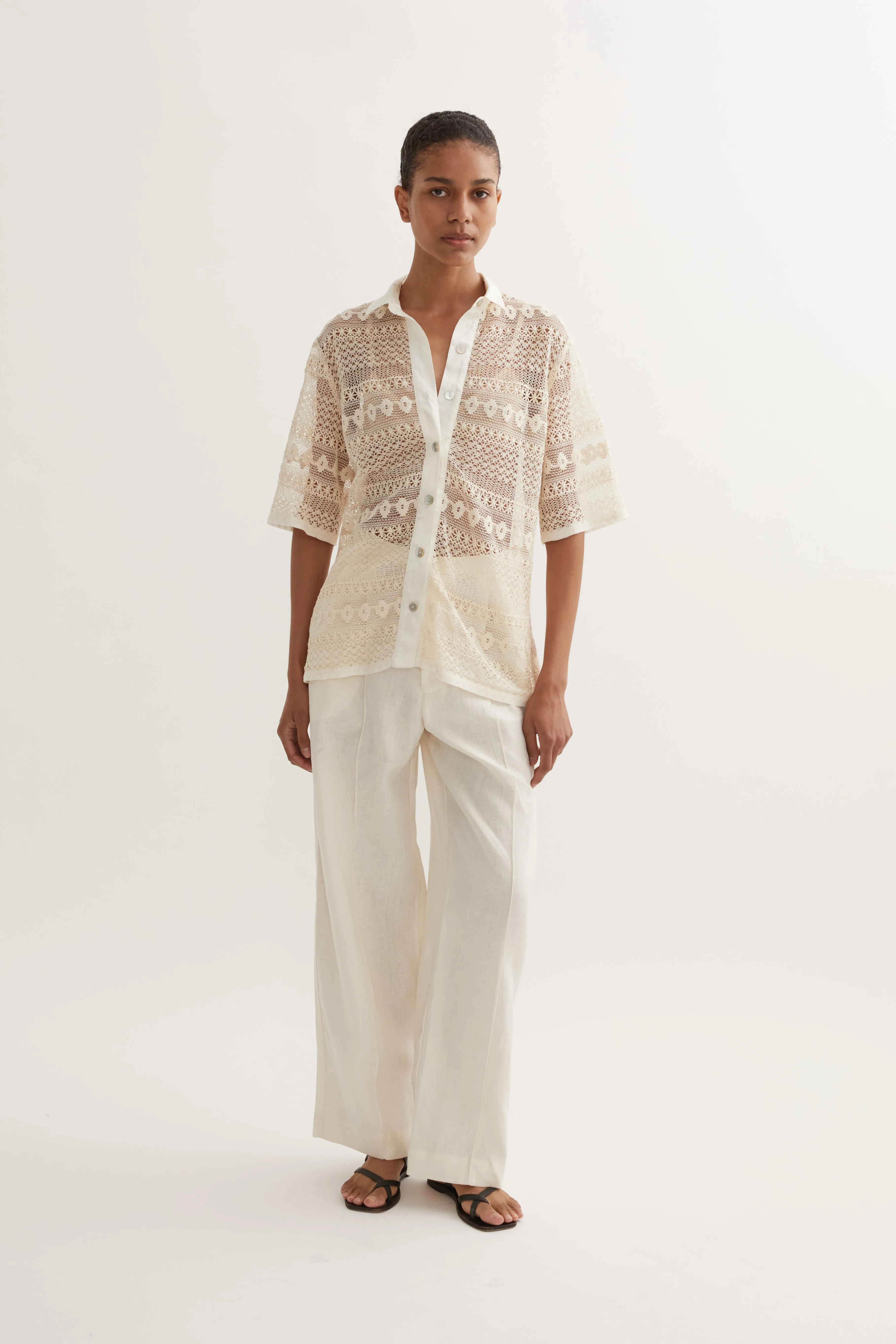ADRIENNE TROUSER- CREAM