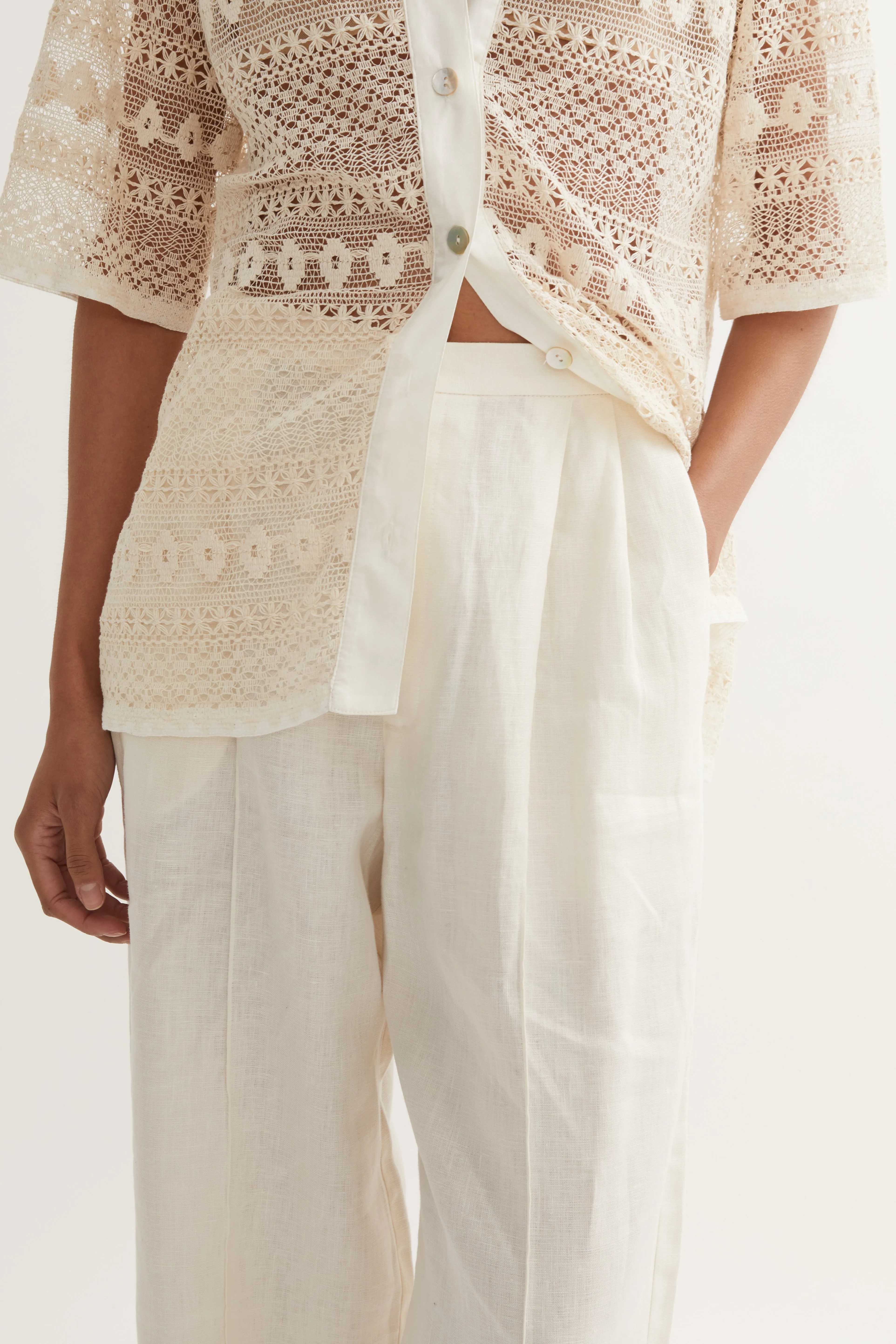 ADRIENNE TROUSER- CREAM