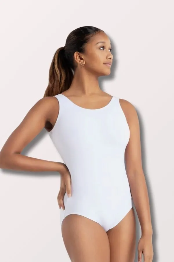 Adult Team Basics Nylon/Spandex Tank Leotard - White