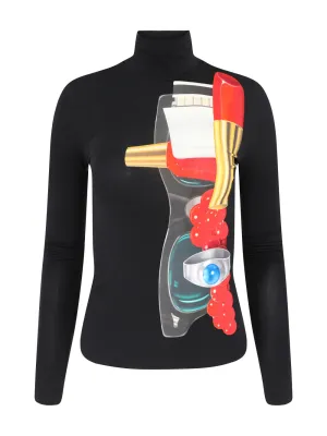 Alice   Olivia x Tom Wesselmann Delaina Long Sleeve Turtleneck Top in Still Life