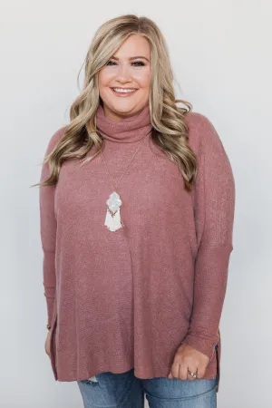 All I Want is You Thermal Turtleneck Sweater - Brick