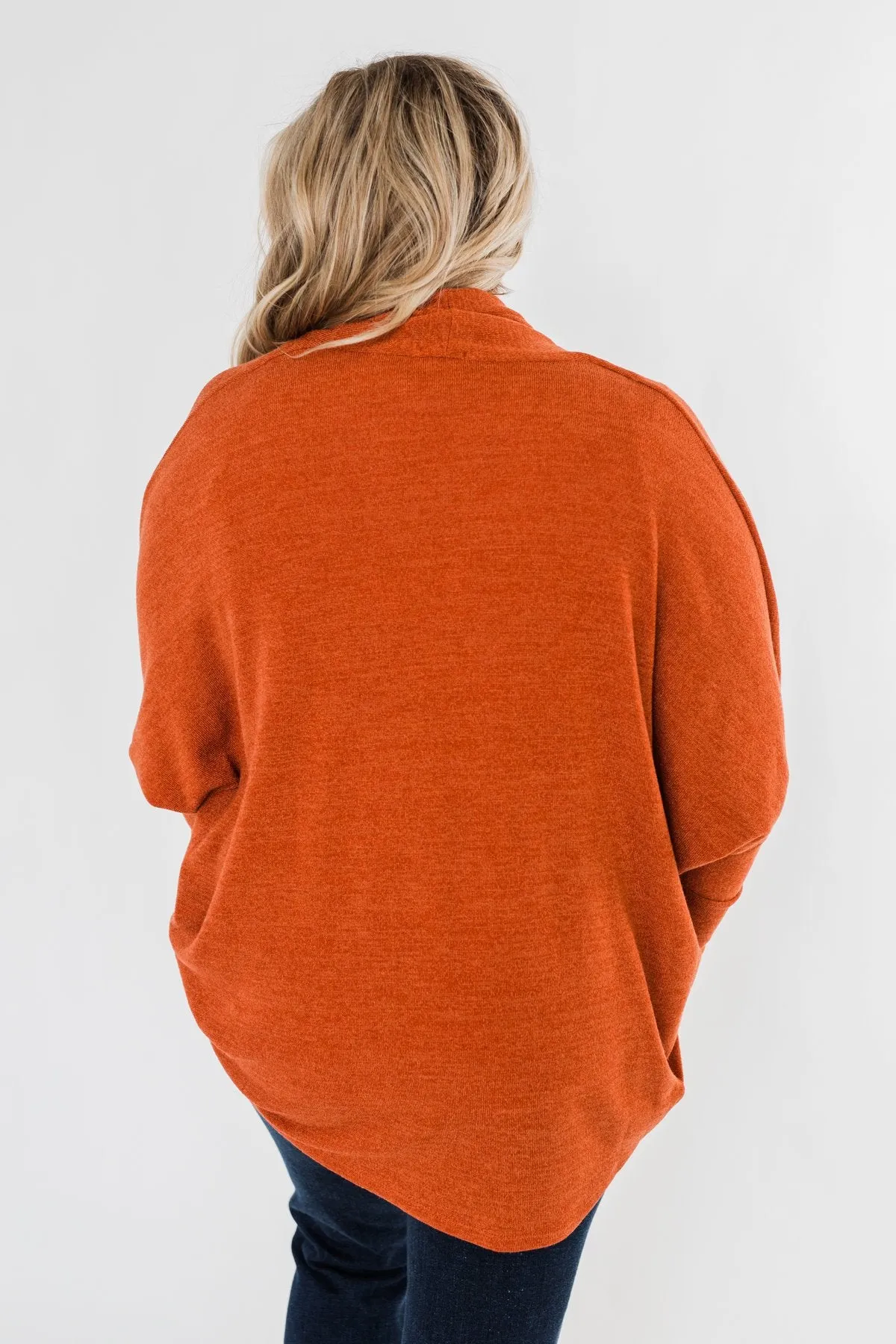 Along We Go Dolman Cardigan- Rust