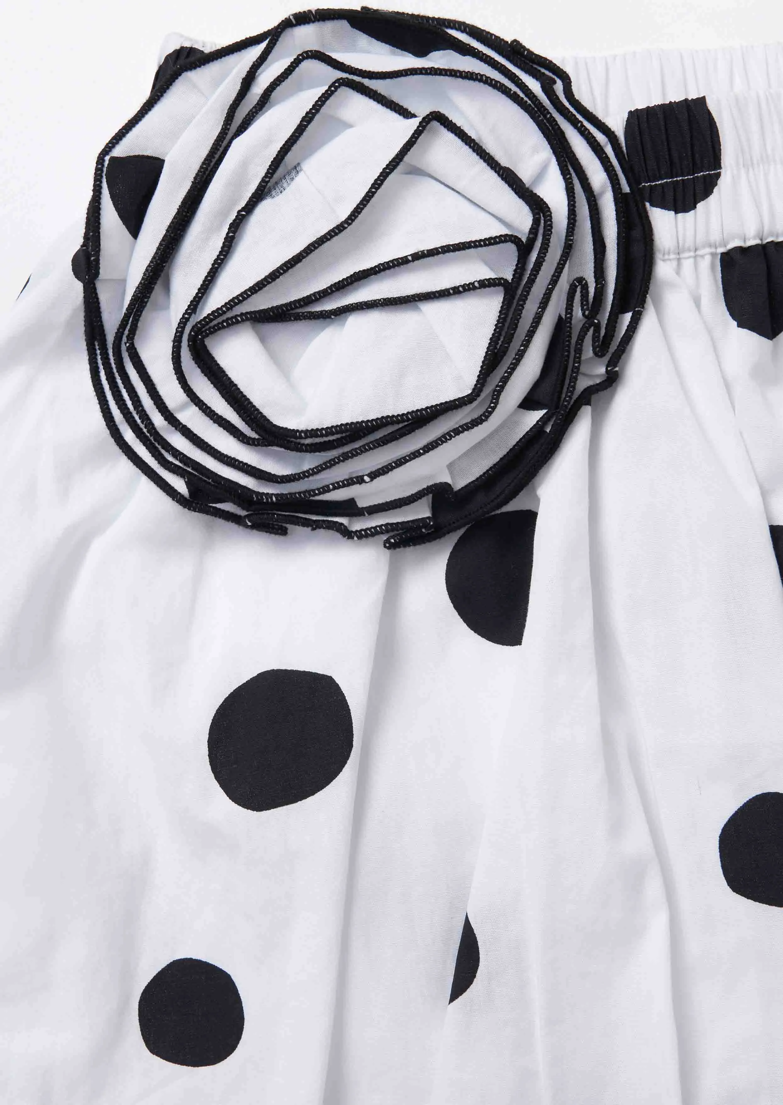 Amari White Spotty Bubble Hem Skirt