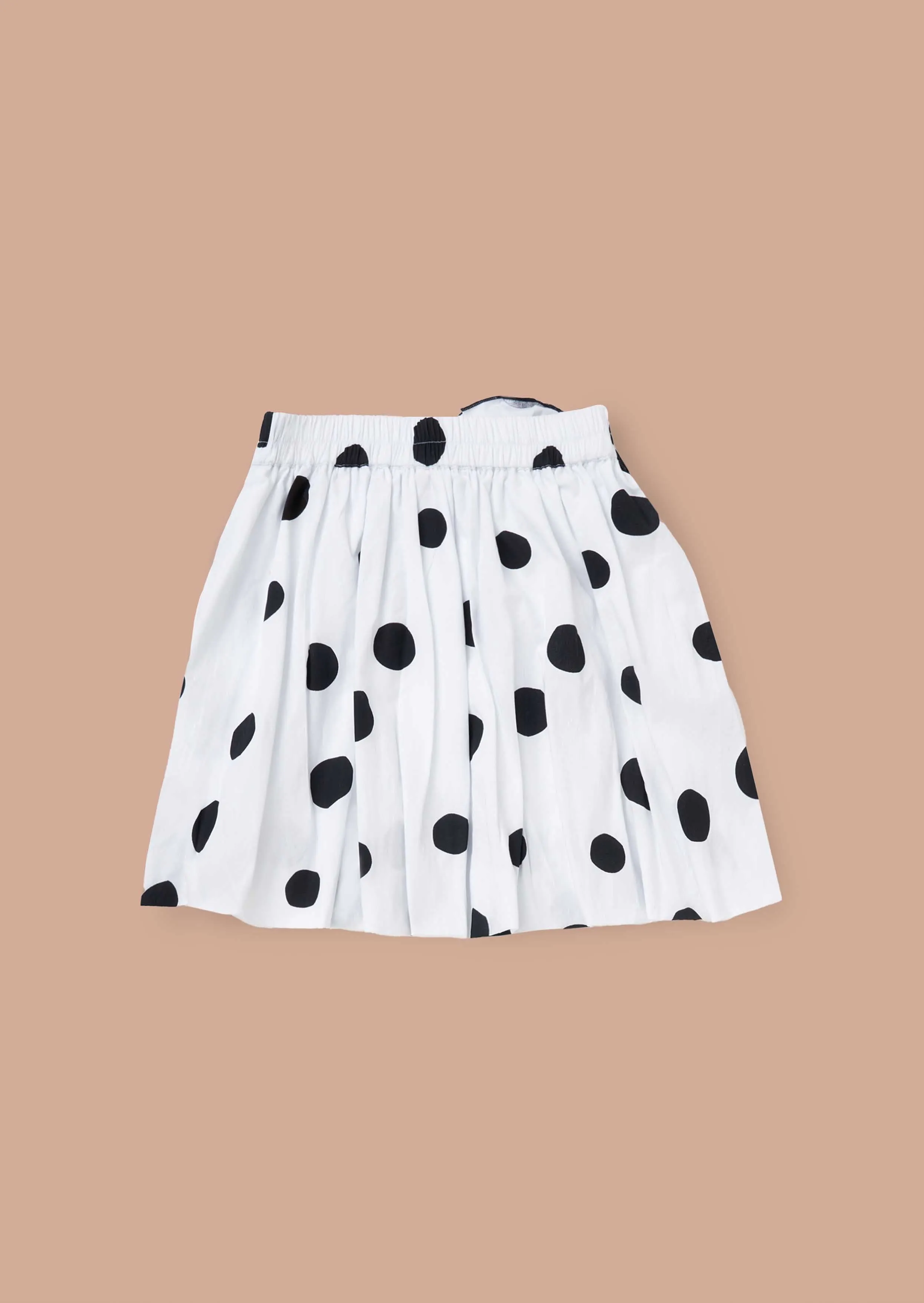 Amari White Spotty Bubble Hem Skirt