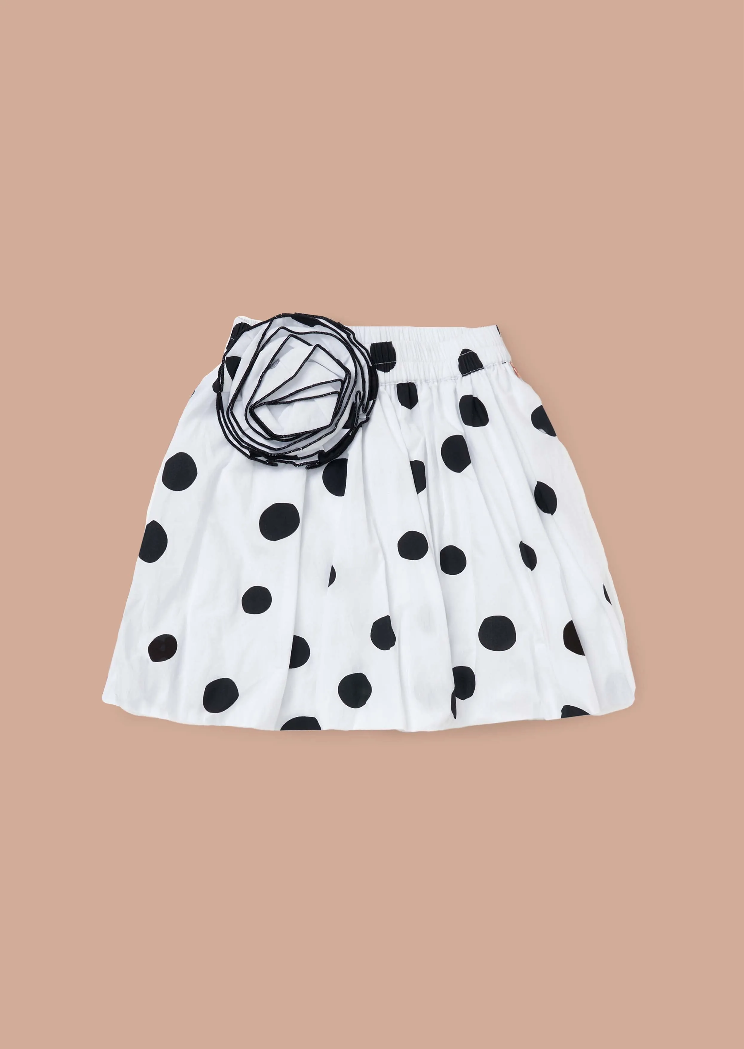 Amari White Spotty Bubble Hem Skirt