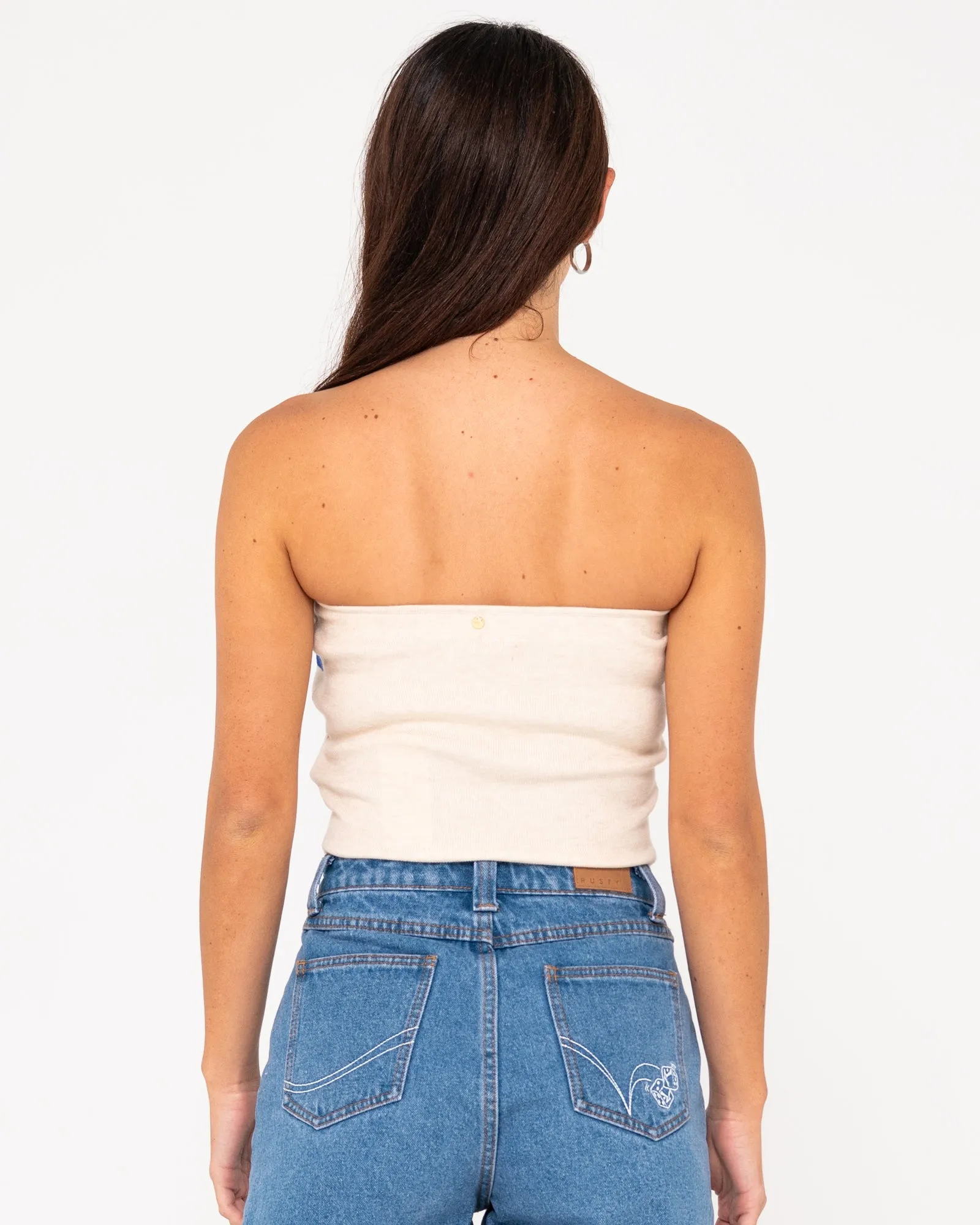 Amelia Strapless Contrast Knit Top