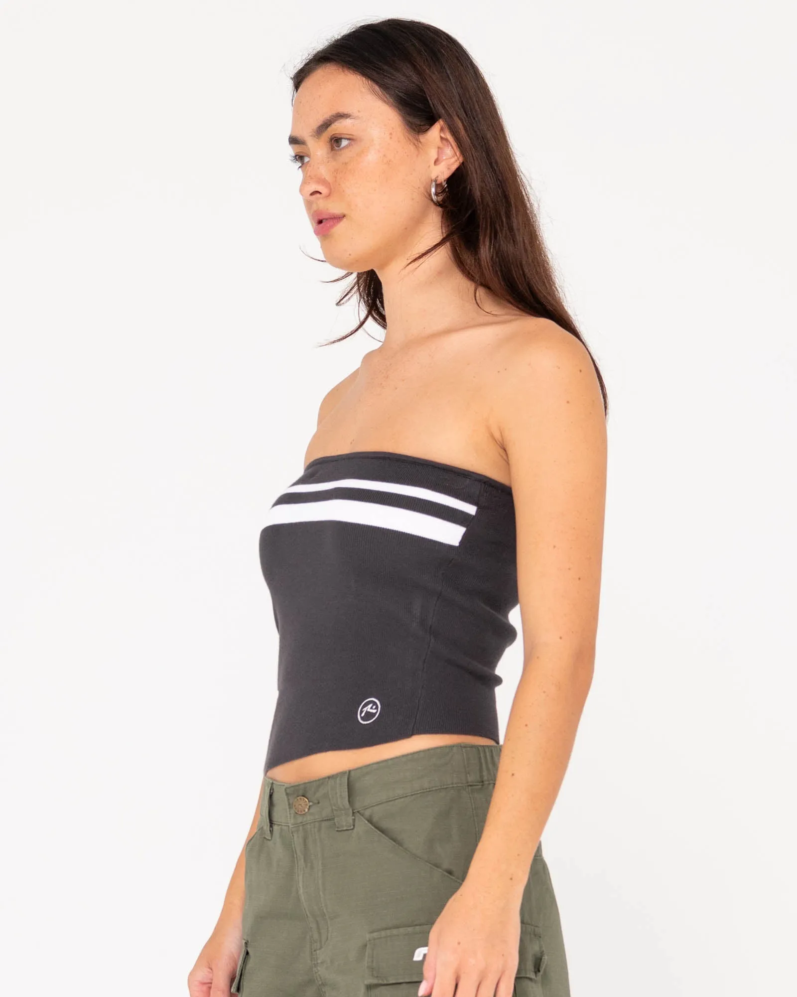 Amelia Strapless Contrast Knit Top