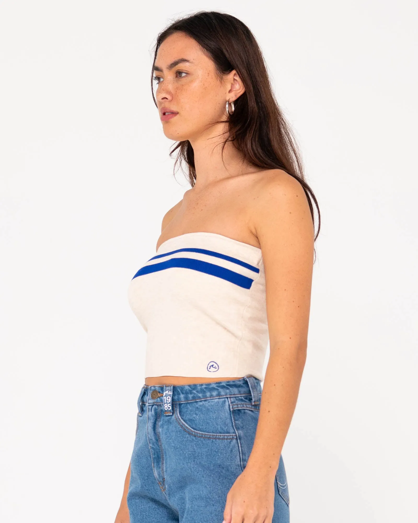Amelia Strapless Contrast Knit Top