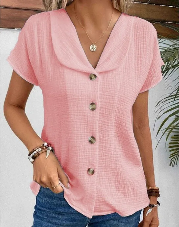Ann - Top with collar and buttons