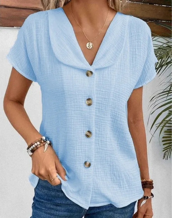 Ann - Top with collar and buttons