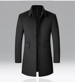 Apollo - Men's Mid Wool Collared Coat