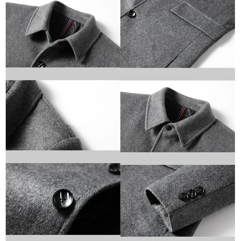 Apollo - Men's Mid Wool Collared Coat