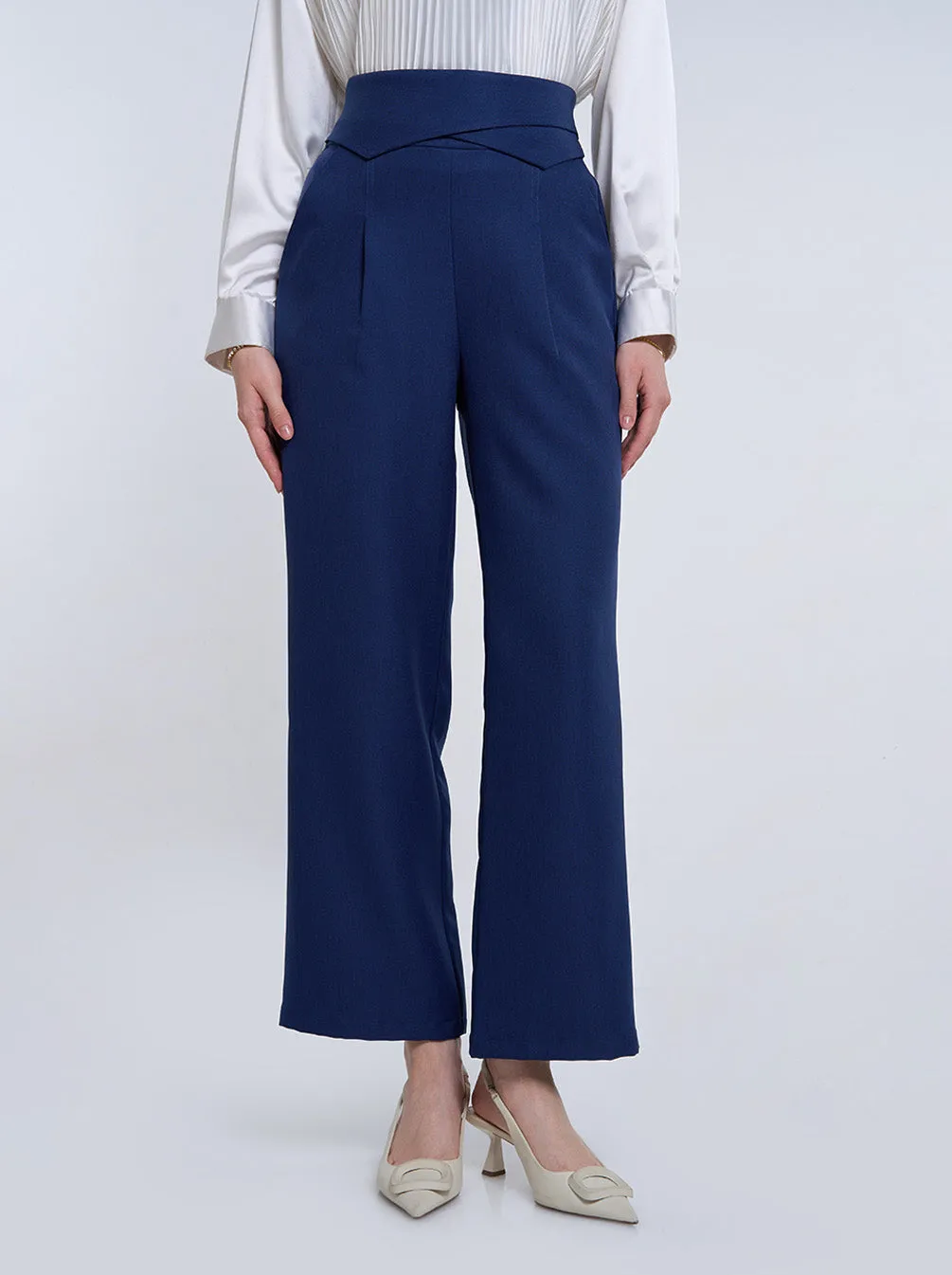 ARISA HIGH WAISTED PANTS NAVY
