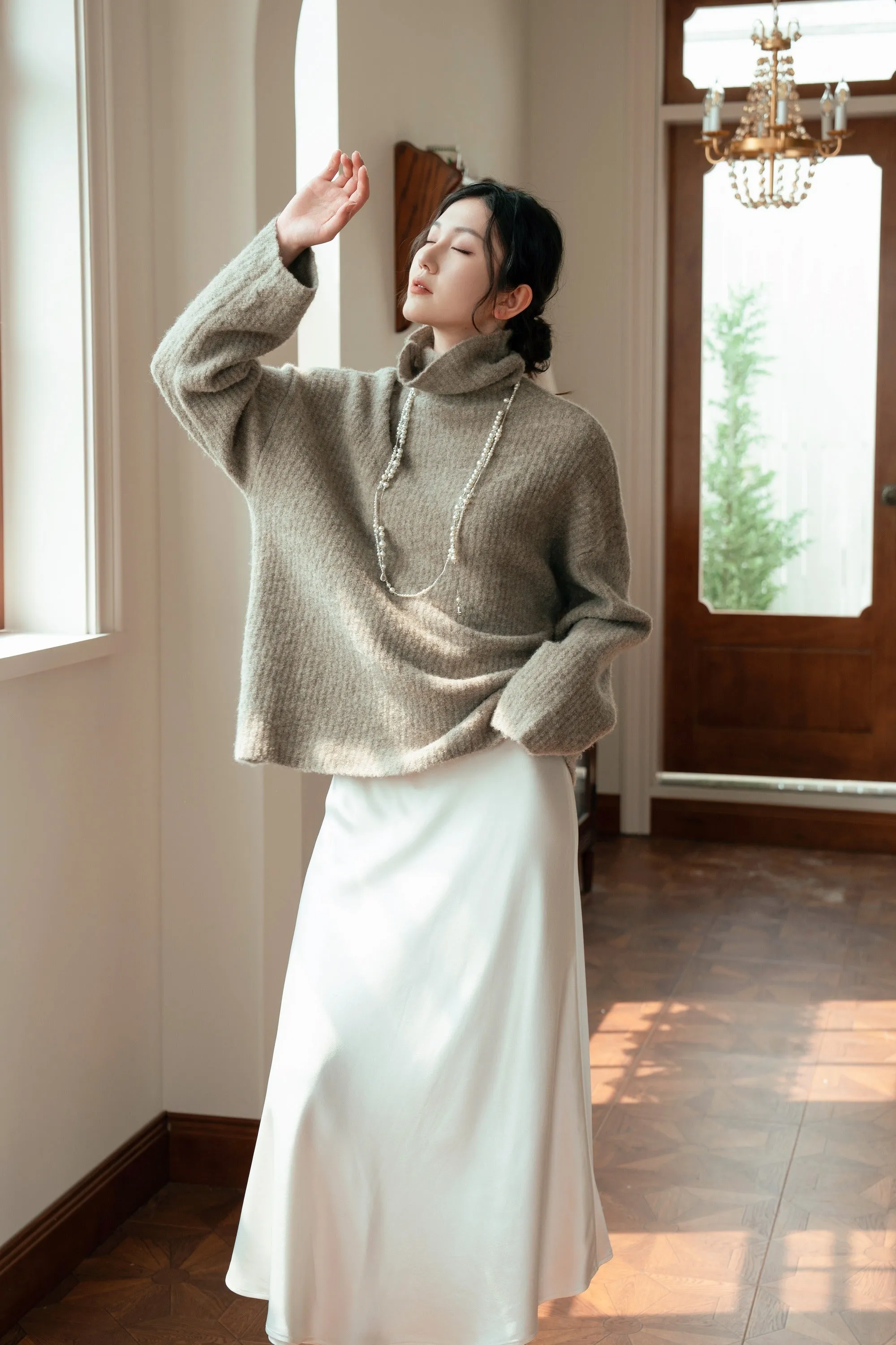 Astrid Turtleneck Ribbed Wool Sweater