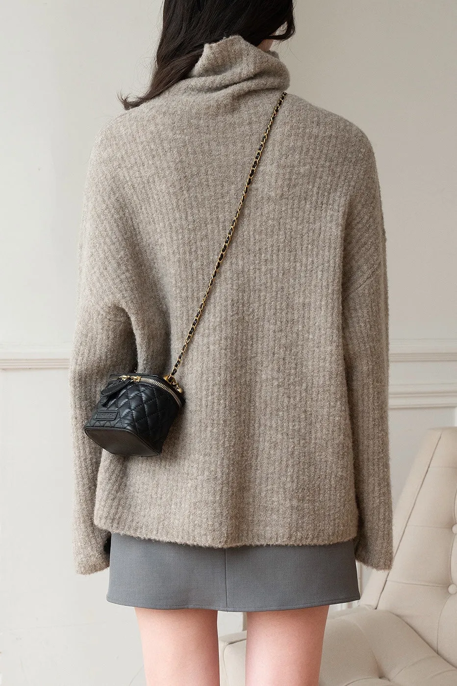 Astrid Turtleneck Ribbed Wool Sweater