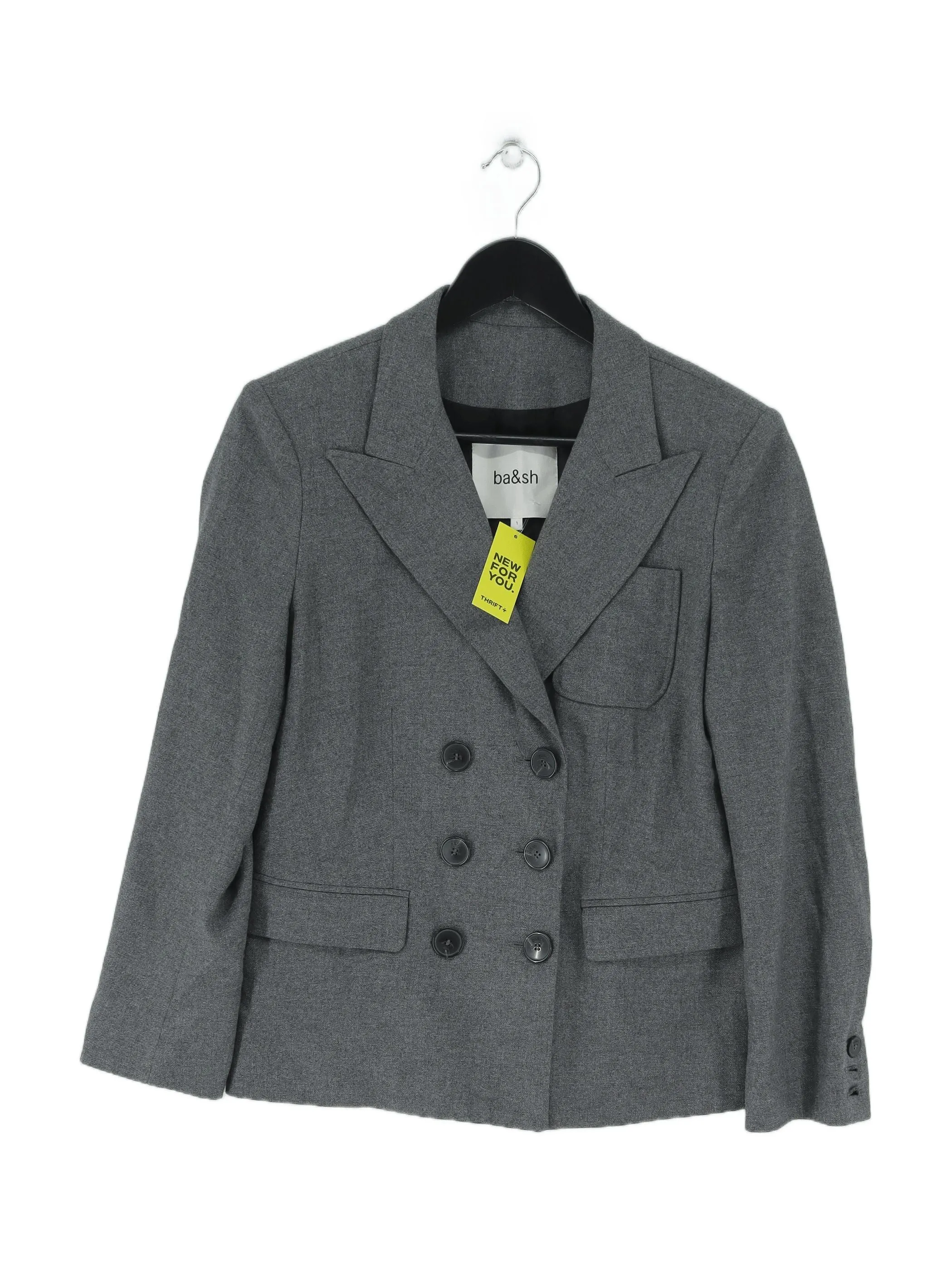 Ba&sh Women's Blazer S Grey Polyester with Elastane, Viscose, Wool
