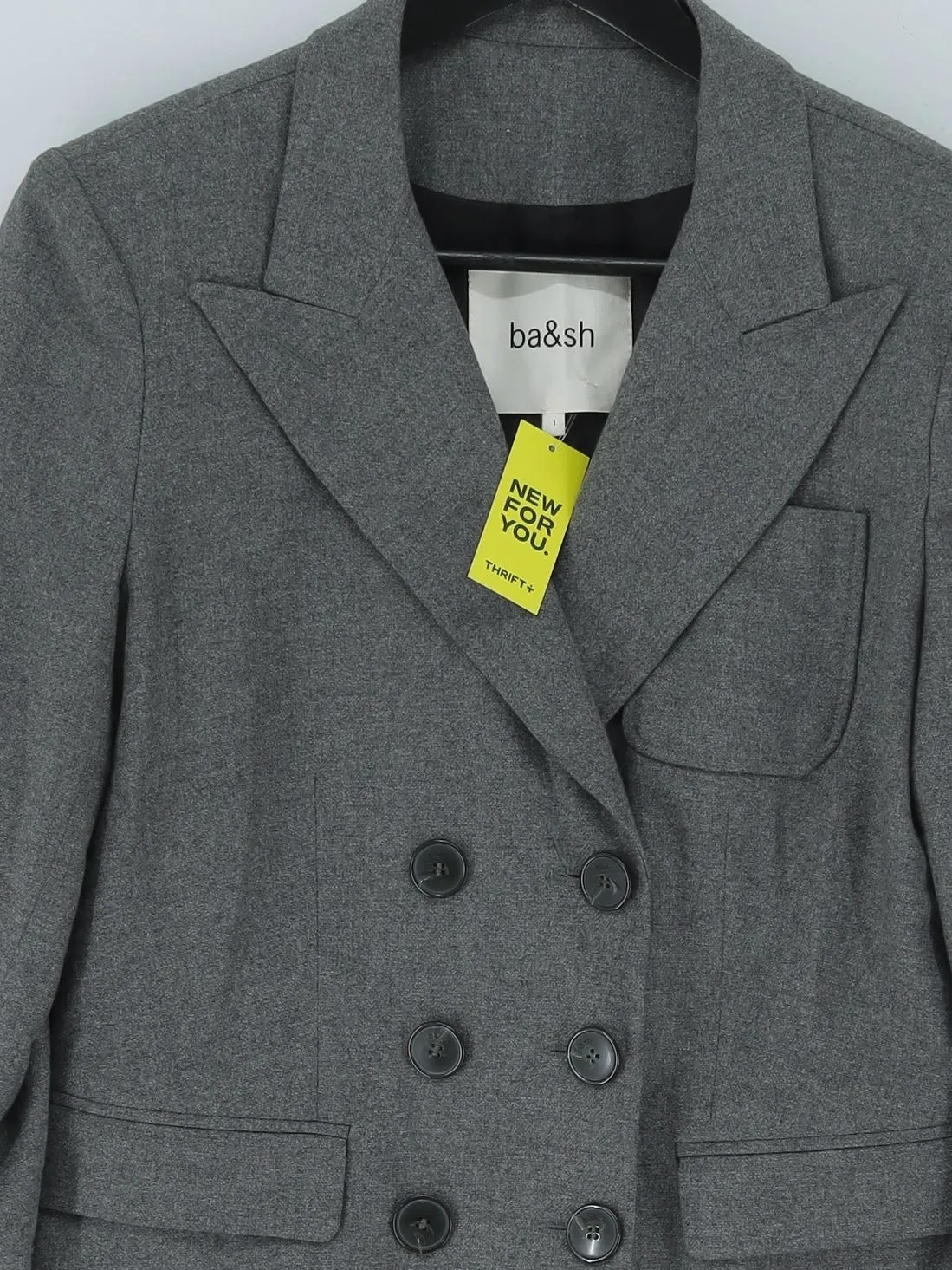 Ba&sh Women's Blazer S Grey Polyester with Elastane, Viscose, Wool