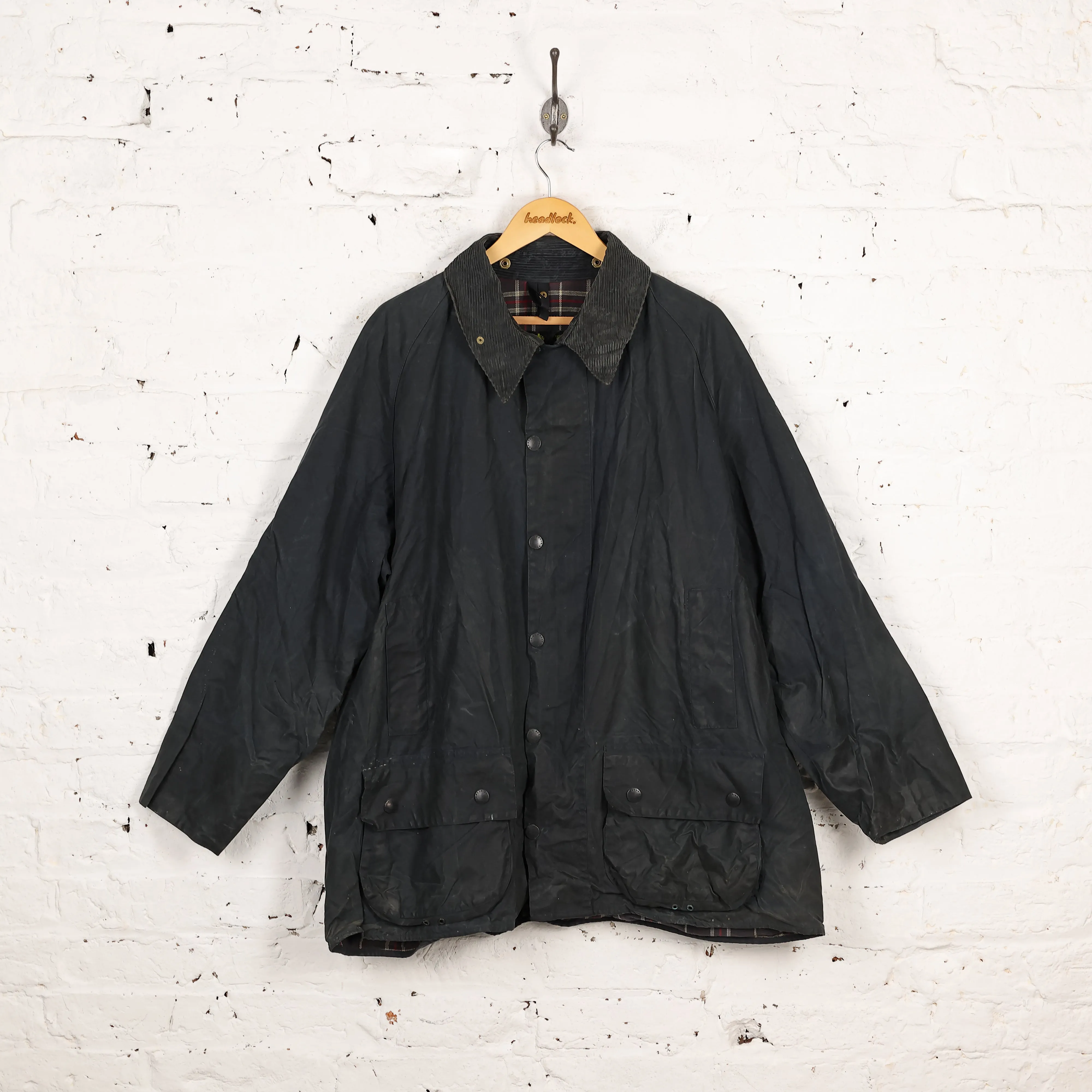 Barbour Beaufort Wax Jacket - Blue - XXL