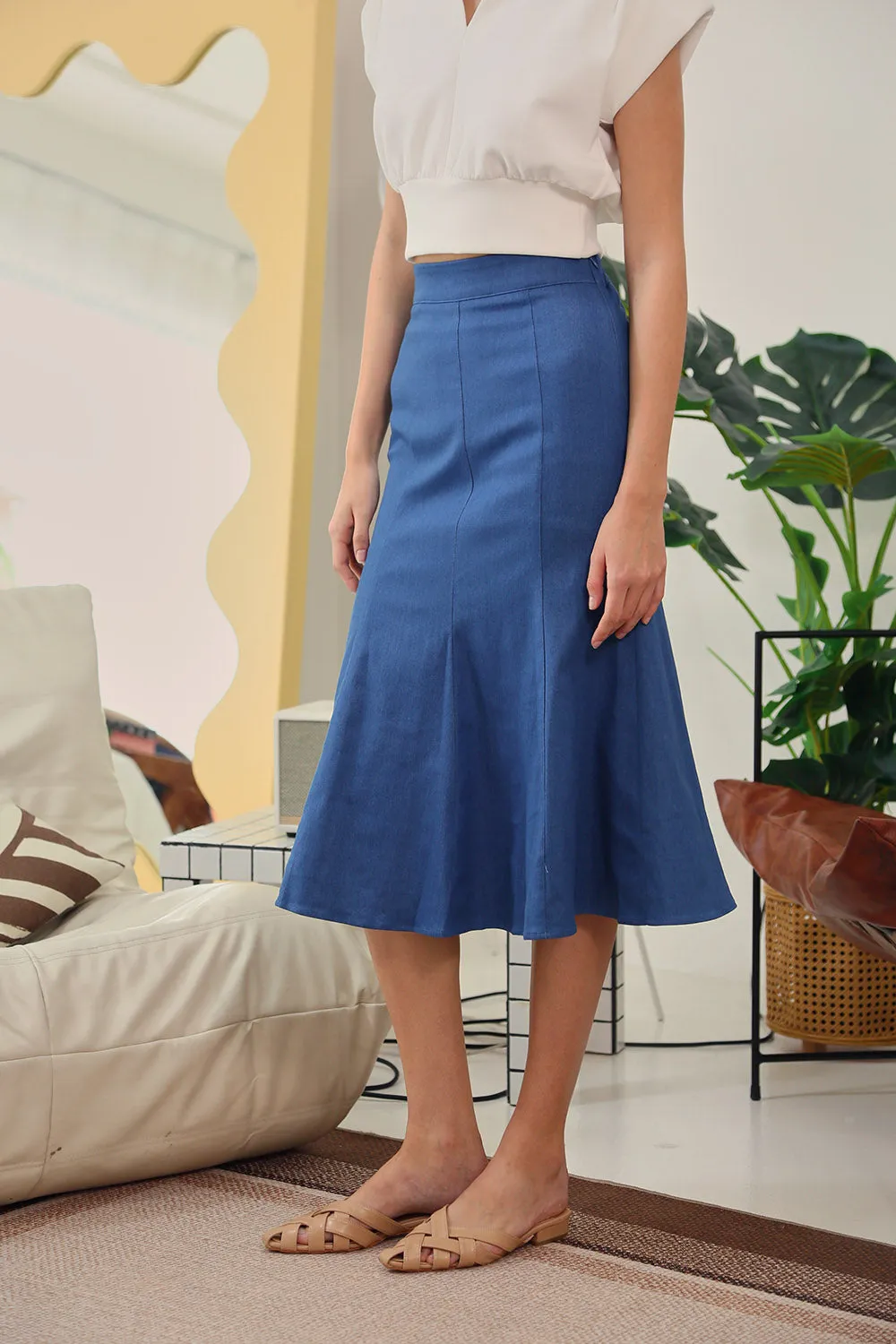Berenice Midi Skirts in Denim