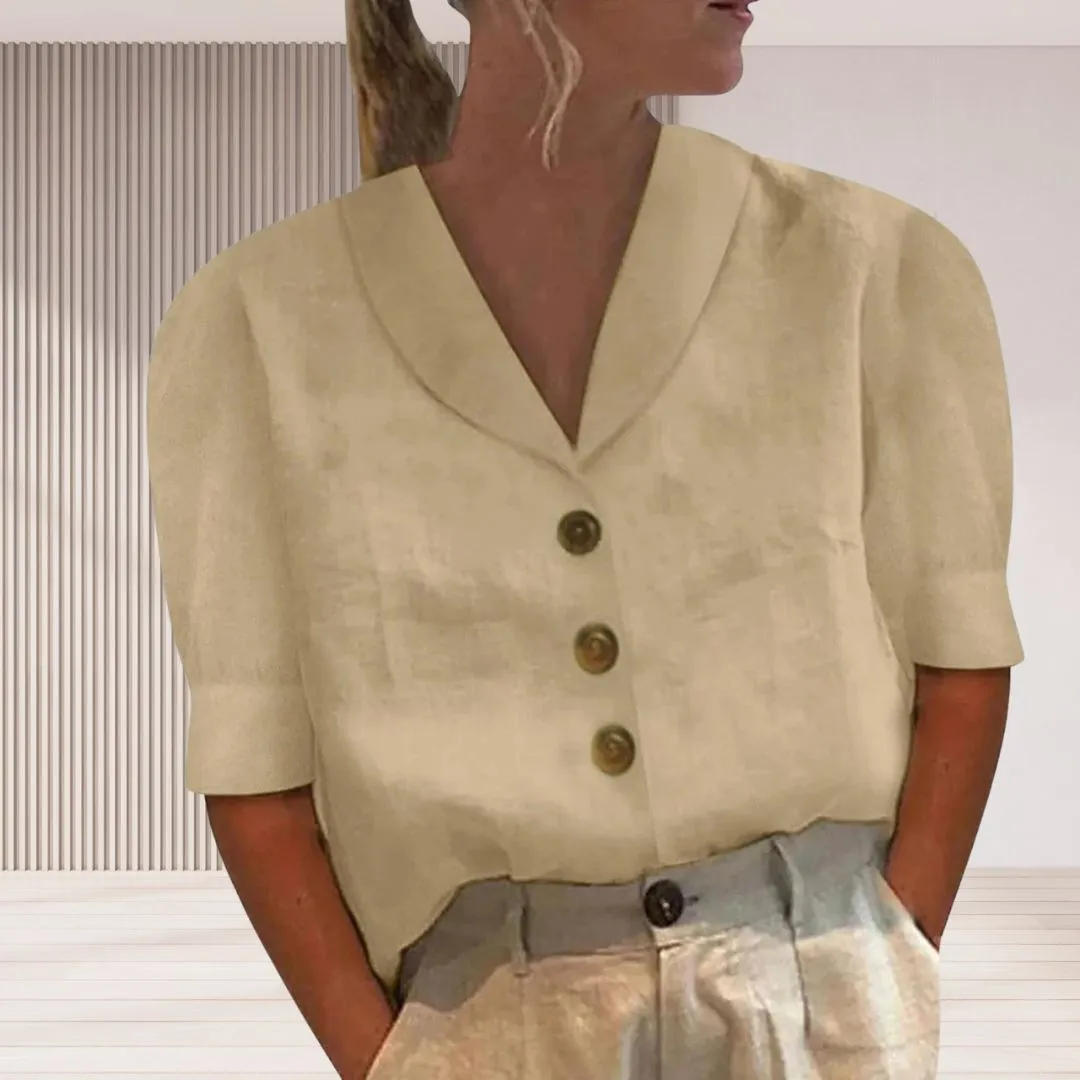 Bertha - Top with Collar and Buttons