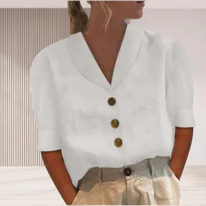 Bertha - Top with Collar and Buttons