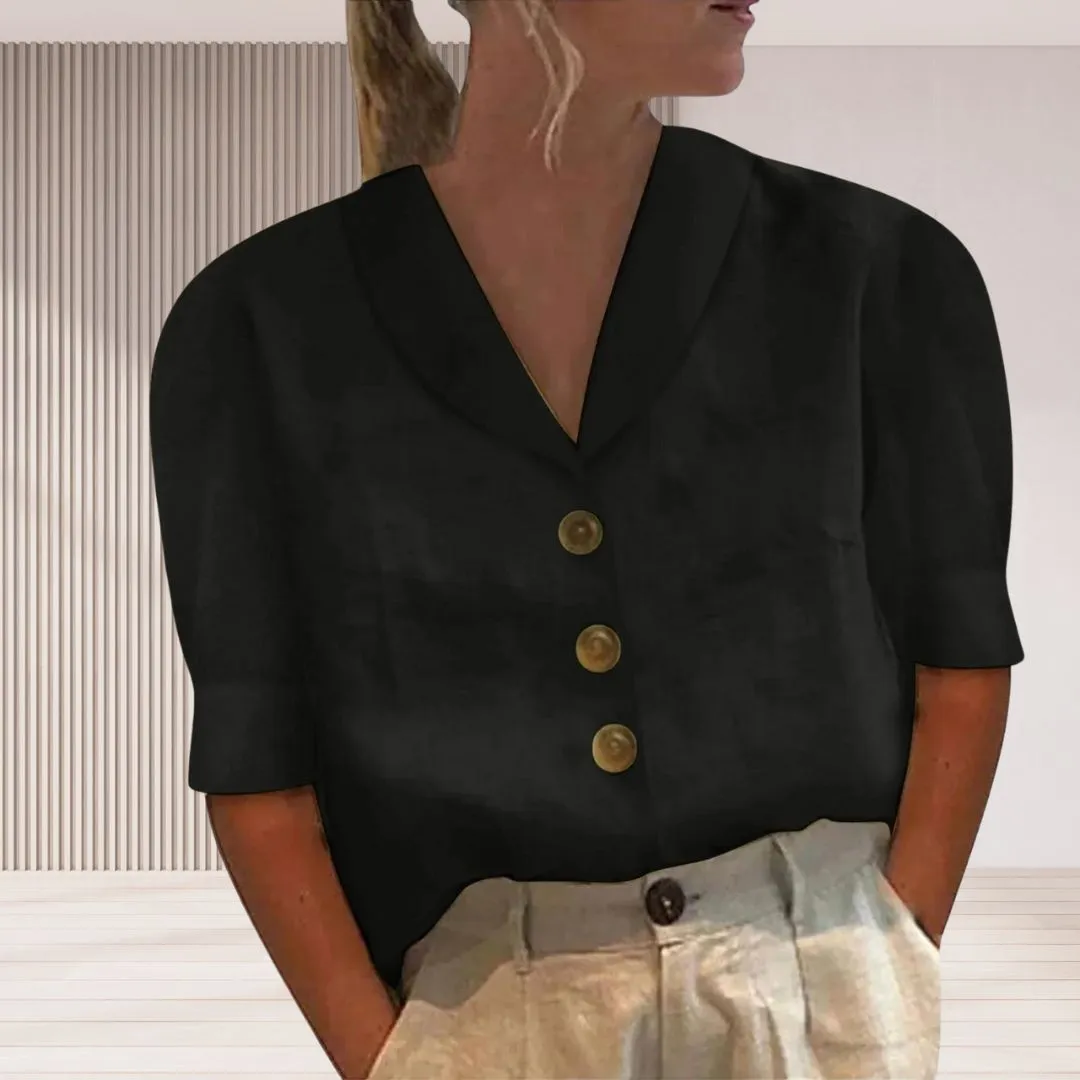 Bertha - Top with Collar and Buttons