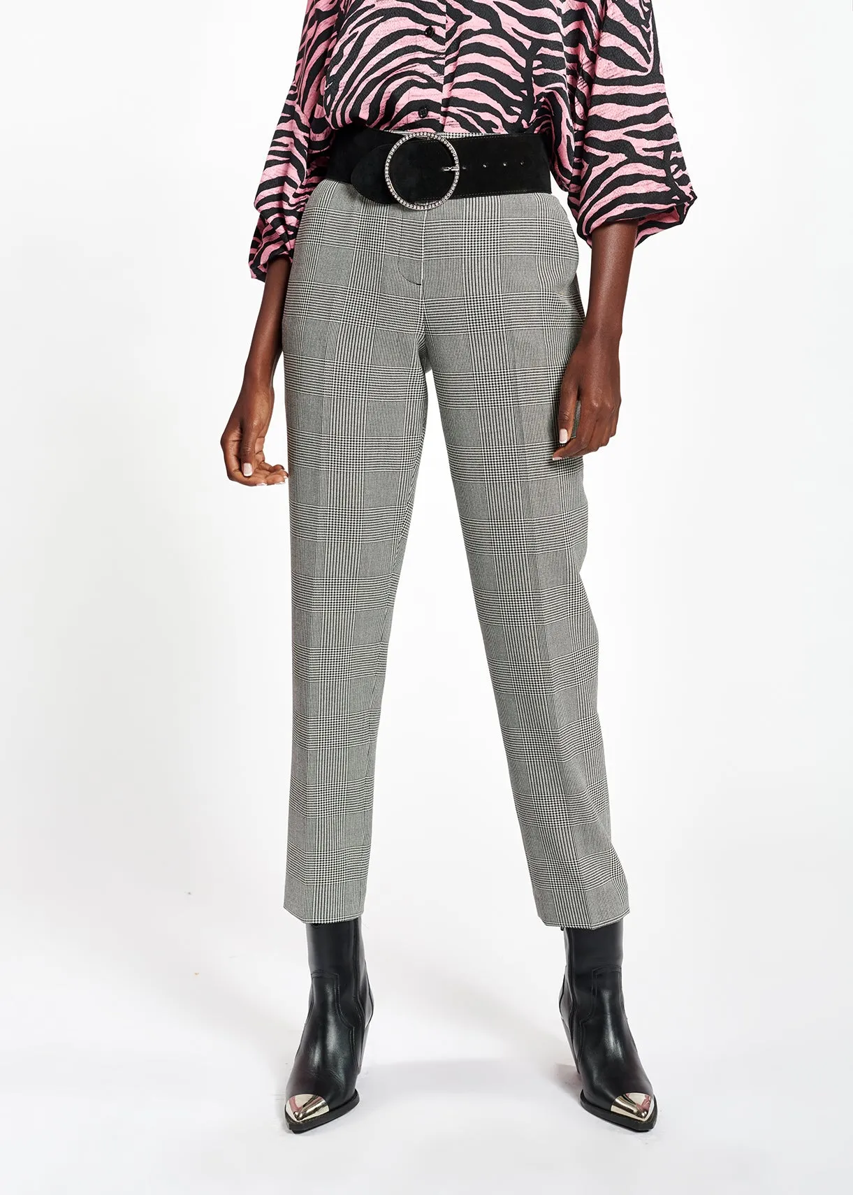 Black and white checked pants