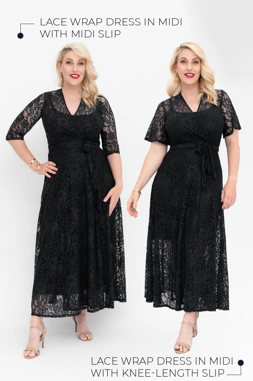 Black Lace Dress - Wrap Dress - Last Sizes