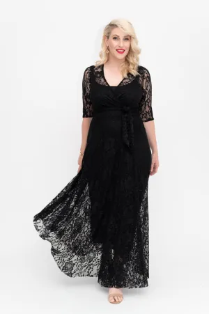 Black Lace Dress - Wrap Dress - Last Sizes