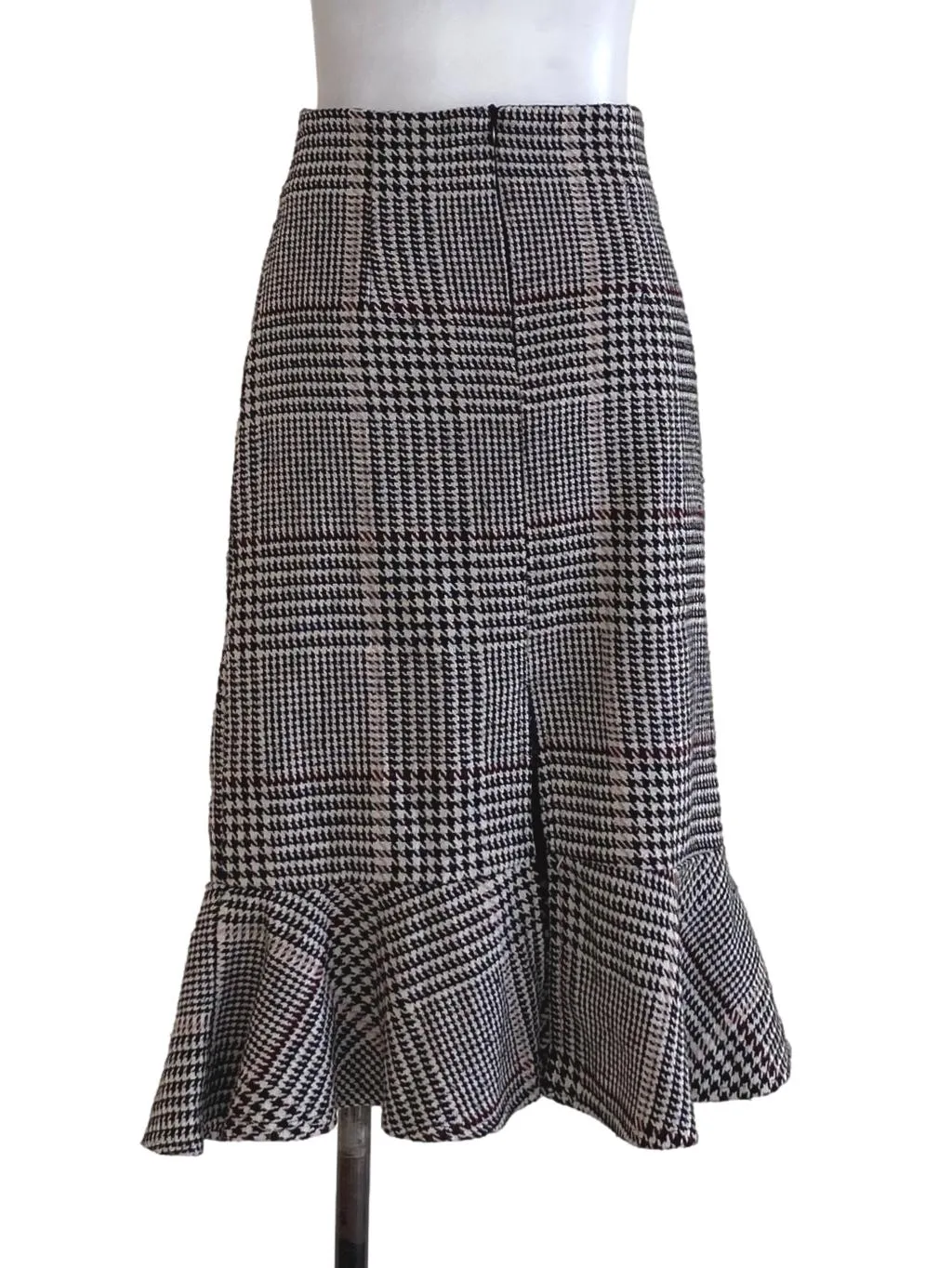 Black Nailshead Flounced Skirt