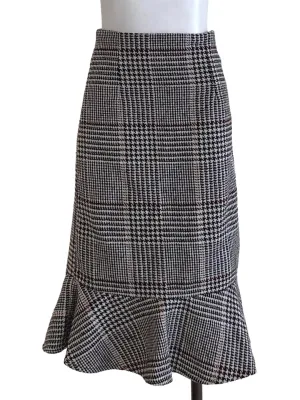 Black Nailshead Flounced Skirt