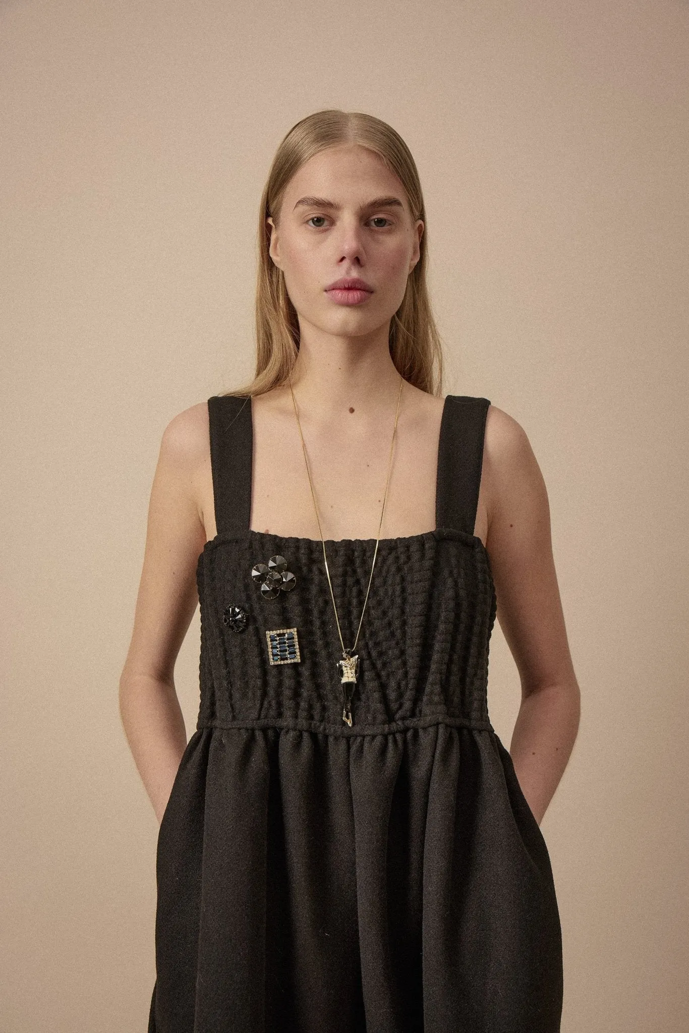 Black Wool Jump Suit