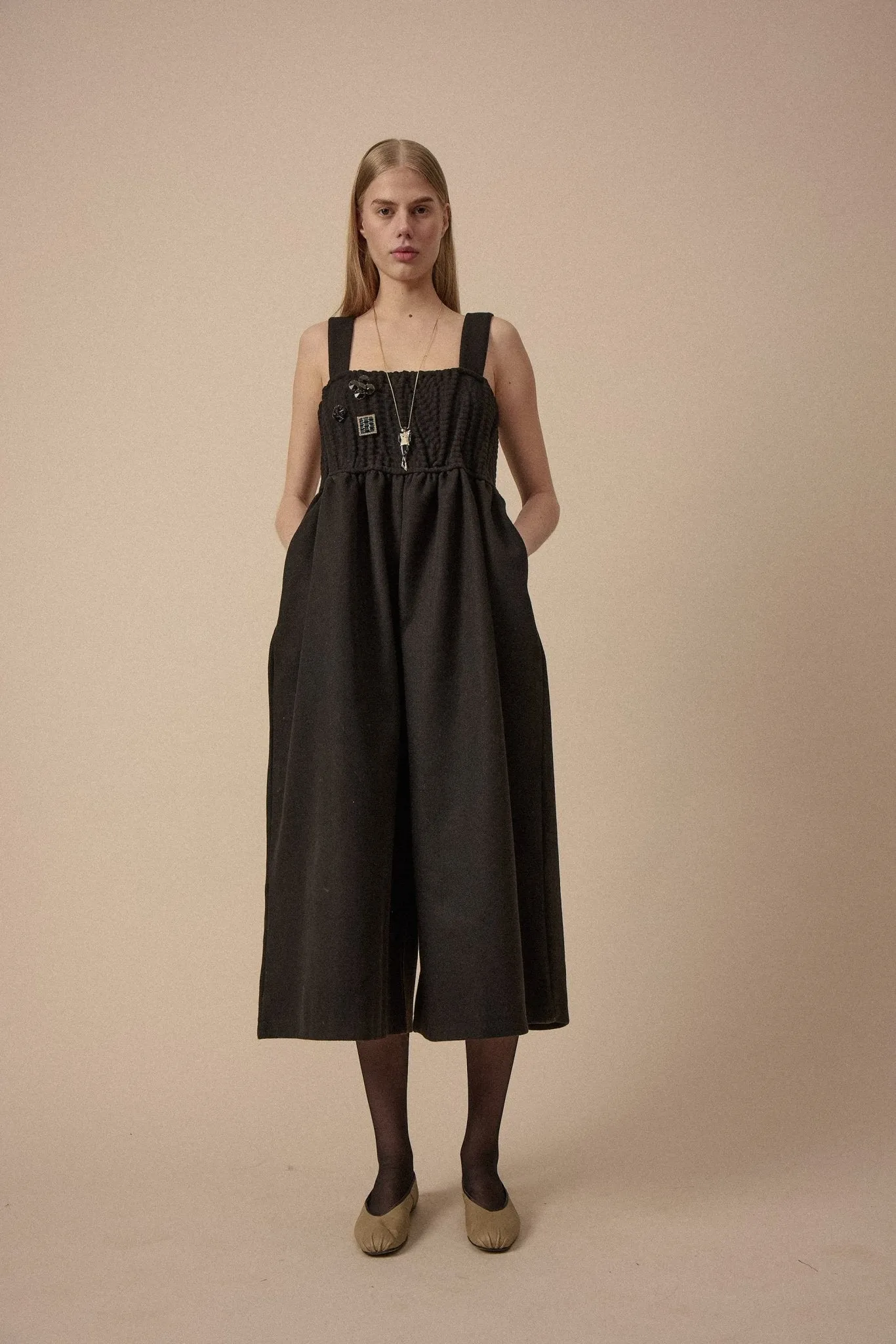 Black Wool Jump Suit