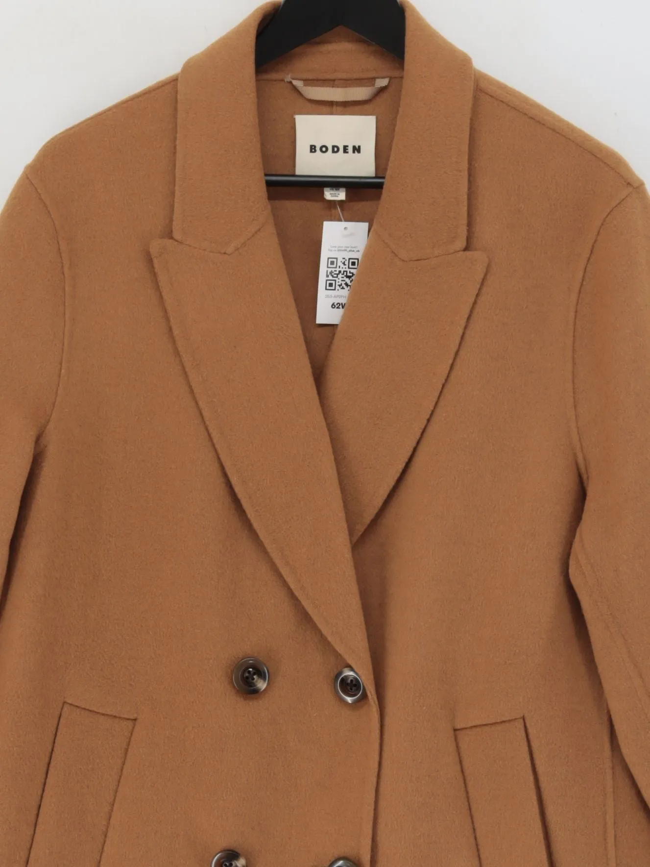 Boden Women's Coat UK 16 Brown Wool with Polyester