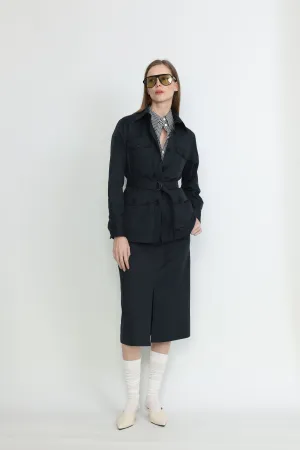 Brisbane Suit Skirt in Charcoal Black