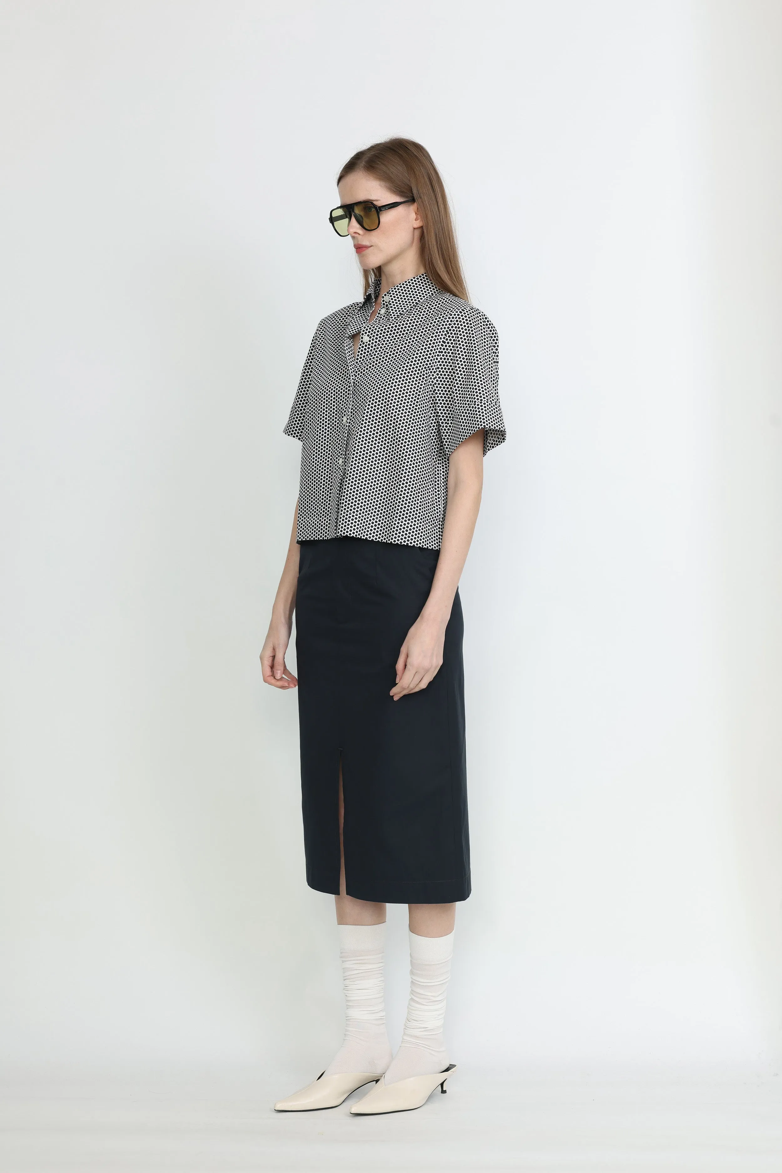 Brisbane Suit Skirt in Charcoal Black